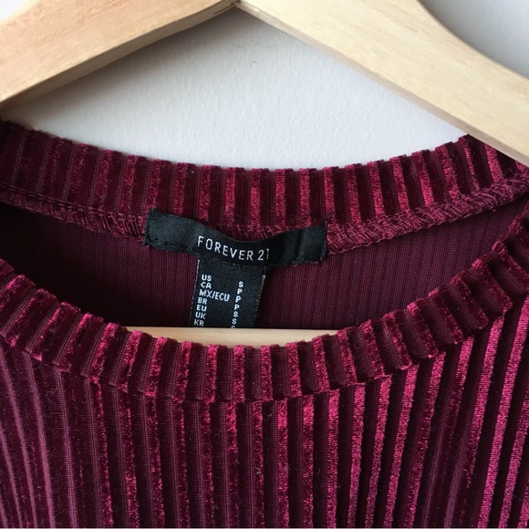 Forever 21 Ribbed Velvet Cropped Tee - Picture 2 of 2